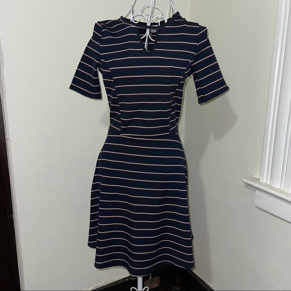 Striped mini skater dress - Picture 1 of 3